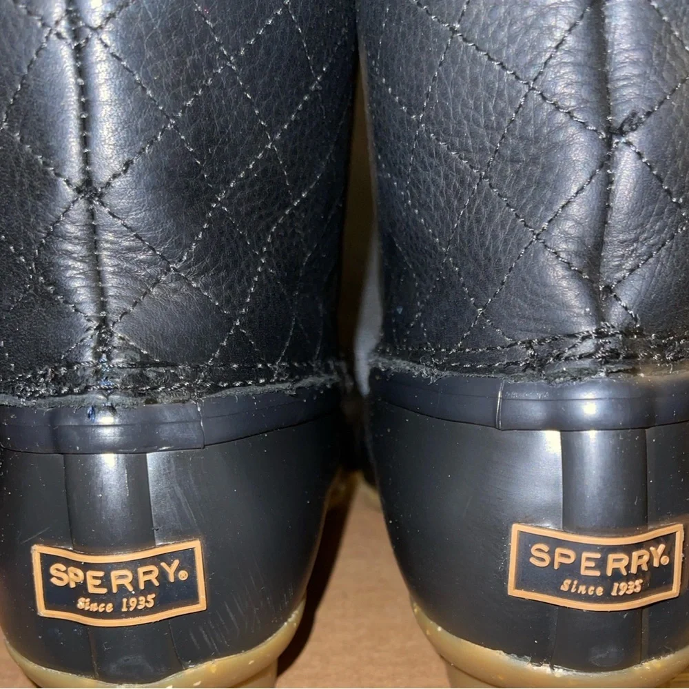 SPERRY Women’s 6.5 Saltwater Winter Lux Boots Black Wool Thinsulate 84618 NWOB